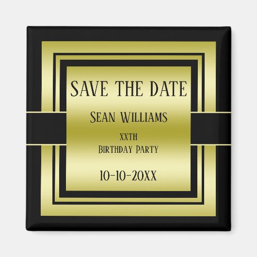 Goud & Zwart Klasse Mannen Magneet (Voorkant)