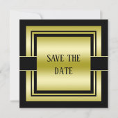 Goud & Zwart Klasse Mannen Save The Date (Voorkant)