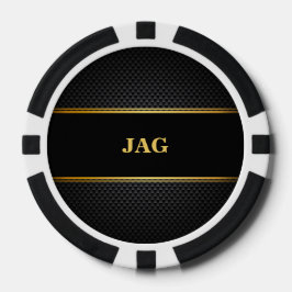 Goud Zwart Klassiek Monogram Geschenk voor Bruidsj Poker Chips