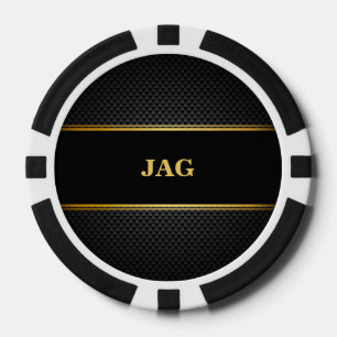 Goud Zwart Klassiek Monogram Geschenk voor Bruidsj Poker Chips