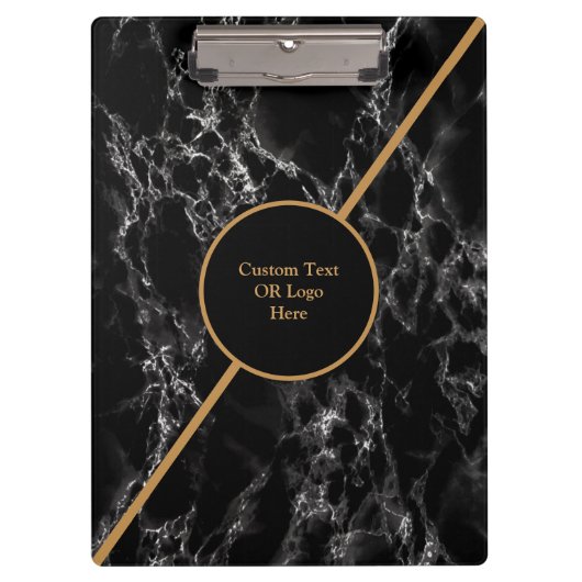 Goud zwart klembord - aangepaste tekst - Logo (Voorkant)