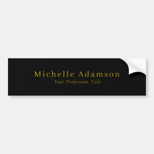 Goud & Zwart Kleur Professional Plain Modern Bumpersticker