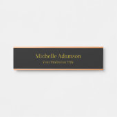 Goud & Zwart Kleur Professional Plain Modern Deurbordje (Voorkant)