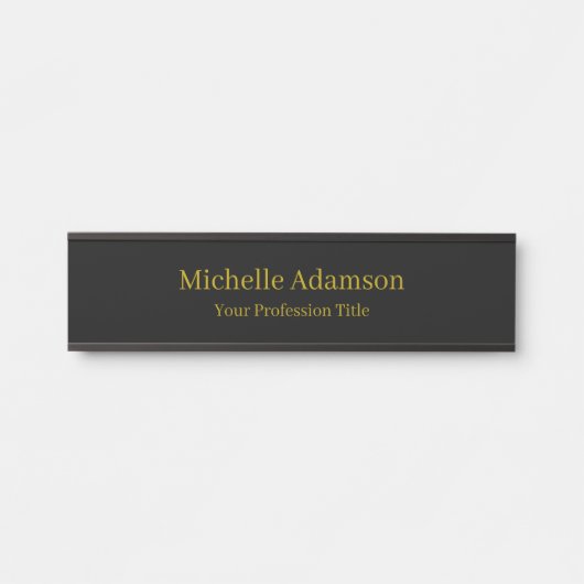 Goud & Zwart Kleur Professional Plain Modern Deurbordje (Voorkant)
