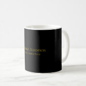 Goud & Zwart Kleur Professional Plain Modern Koffiemok (Voorkant rechts)