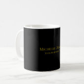 Goud & Zwart Kleur Professional Plain Modern Koffiemok (Voorkant links)