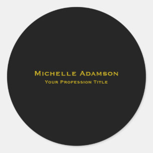 Goud & Zwart Kleur Professional Plain Modern Ronde Sticker