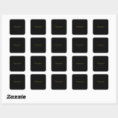 Goud & Zwart Kleur Professional Plain Modern Vierkante Sticker (Vel)