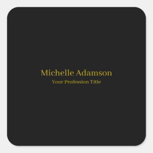 Goud & Zwart Kleur Professional Plain Modern Vierkante Sticker