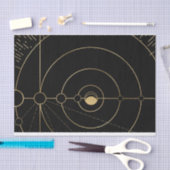 Goud zwart kompas-maanfasen tissuepapier (Craft)