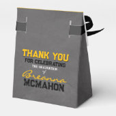 Goud & zwart krijtbord Afstuderen geschenkdozen Bedankdoosjes (Achterkant)