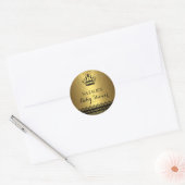 Goud & Zwart Kroon Baby shower Sticker (Envelop)