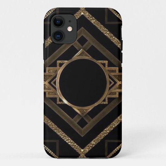 goud, zwart, kunstdeco, metallisch, patroon, , chi Case-Mate iPhone case (Achterkant)