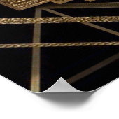 goud, zwart, kunstdeco, metallisch, patroon, , chi poster (Hoek)