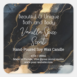 Goud Zwart Kunstwerk Fles Kaars Jar Product Label