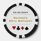 Goud Zwart Las Vegas Casino Poker Chip Verjaardag (Voorkant)