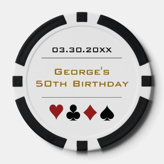 Goud Zwart Las Vegas Casino Poker Chip Verjaardag (Voorkant)