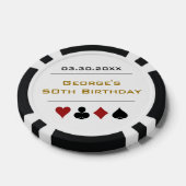 Goud Zwart Las Vegas Casino Poker Chip Verjaardag (Enkel)