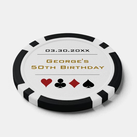 Goud Zwart Las Vegas Casino Poker Chip Verjaardag (Enkel)