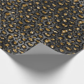 Goud Zwart Leopard Glitter Cadeaupapier (Hoek)