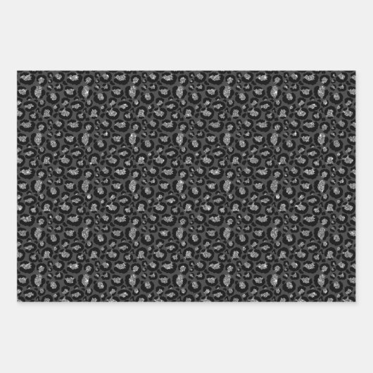 Goud Zwart Leopard Glitter Inpakpapier Vel (Voorkant 3)