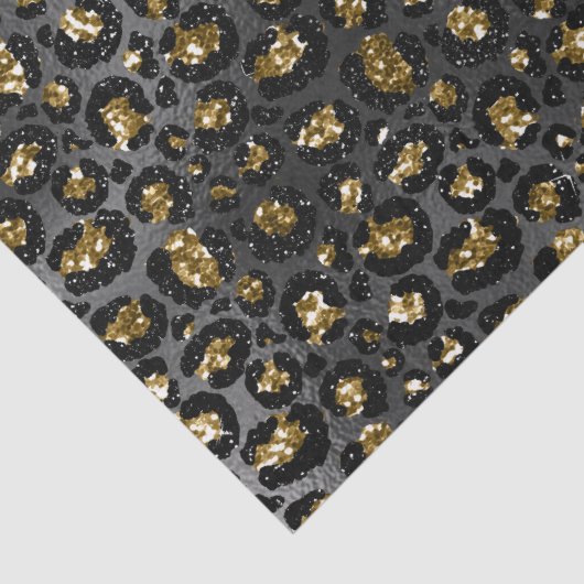 Goud Zwart Leopard Glitter Tissuepapier (Detail)