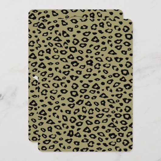 Goud Zwart Leopard Print Baby shower Kaart (Voorkant / Achterkant)
