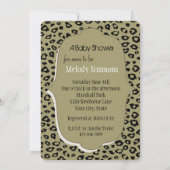 Goud Zwart Leopard Print Baby shower Kaart (Achterkant)