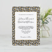 Goud Zwart Leopard Print Bruiloft Kaart (Staand voorkant)