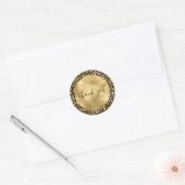 Goud Zwart Leopard Print Dank u Ronde Sticker (Envelop)