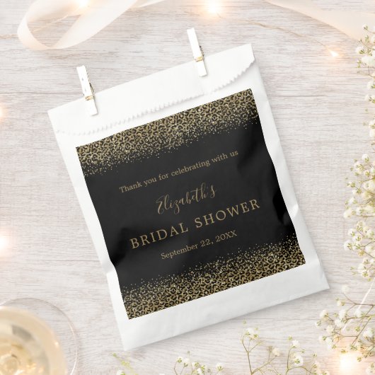 Goud Zwart Leopard Print Glam Vrijgezellenfeest Bedankzakje (Geknipt)