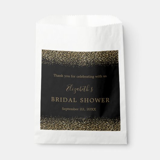 Goud Zwart Leopard Print Glam Vrijgezellenfeest Bedankzakje (Voorkant)