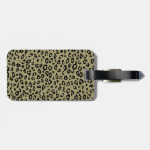 Goud Zwart Leopard Print Monogram Bagagelabel (Achterkant horizontaal)