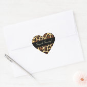 Goud Zwart Leopard Schitterend 70e Verjaardag Hart Sticker (Envelop)