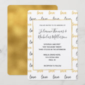 Goud Zwart Liefde Trouwkaarten Kaart (Voorkant / Achterkant)