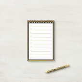 Goud Zwart Lijst Lined Post-it Notes (Op bureau)