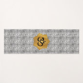 Goud & Zwart Lotus Bloem met Ohm Symbool Yogamat (Voorkant (horizontaal))