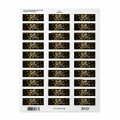 Goud & Zwart Luipaardprint Chic Adreslabels Etiket (Full Sheet)