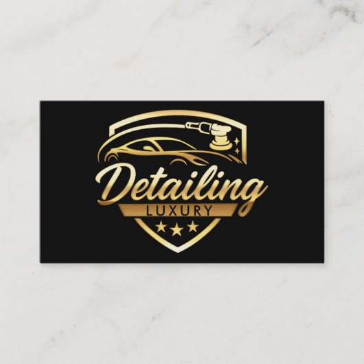 Goud & Zwart Luxe Auto Auto Detailing Body Shop Visitekaartje (Voorkant)