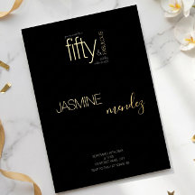 Goud Zwart Luxe Elegant 50 & Fabulous Verjaardag 