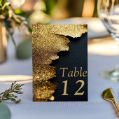 Goud Zwart Luxe Elegante Trouwtafel Nummer Kaart