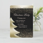 Goud/zwart luxe zakelijk kerstfeest kaart (Staand voorkant)