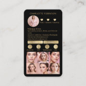Goud zwart Make-up schoonheid Social Media Influen Visitekaartje (Voorkant)