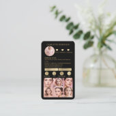 Goud zwart Make-up schoonheid Social Media Influen Visitekaartje (Staand voorkant)