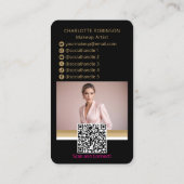 Goud zwart Make-up schoonheid Social Media Influen Visitekaartje (Achterkant)