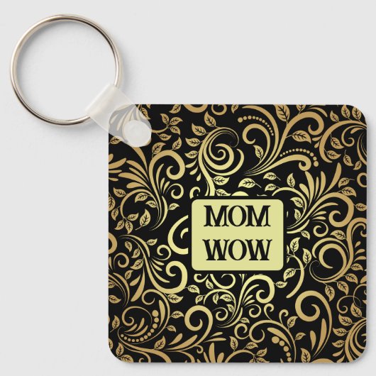 Goud & Zwart - MAM - WOW | Sleutelhanger (Voorkant)