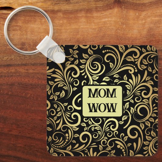 Goud & Zwart - MAM - WOW | Sleutelhanger (Voorkant)