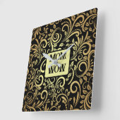 Goud & Zwart - MAM - WOW | Vierkante Klok (Hoek)