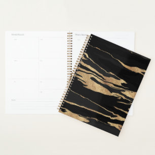 Goud Zwart Marmer Abstract Schilderij Planner