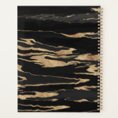 Goud Zwart Marmer Abstract Schilderij Planner (Achterkant)